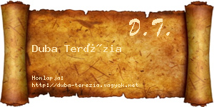 Duba Terézia névjegykártya